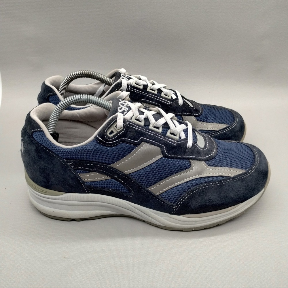 SAS Journey Navy Blue Suede Mesh Walking Shoes Mens Size 9 Wide USA Sneakers